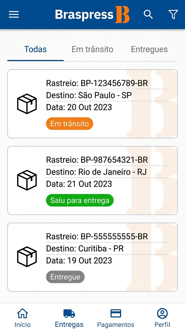 Tela 4 do aplicativo Braspress