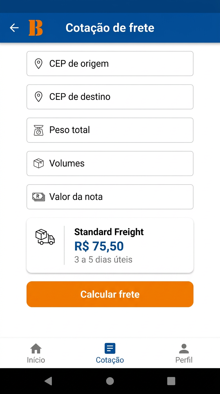 Tela 3 do aplicativo Braspress